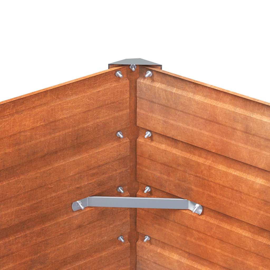 Jardinière - Lit surélevé de jardin - Pot de fleurs rouillé 100x100x77 cm acier corten Couleur évolue n1301l - 6