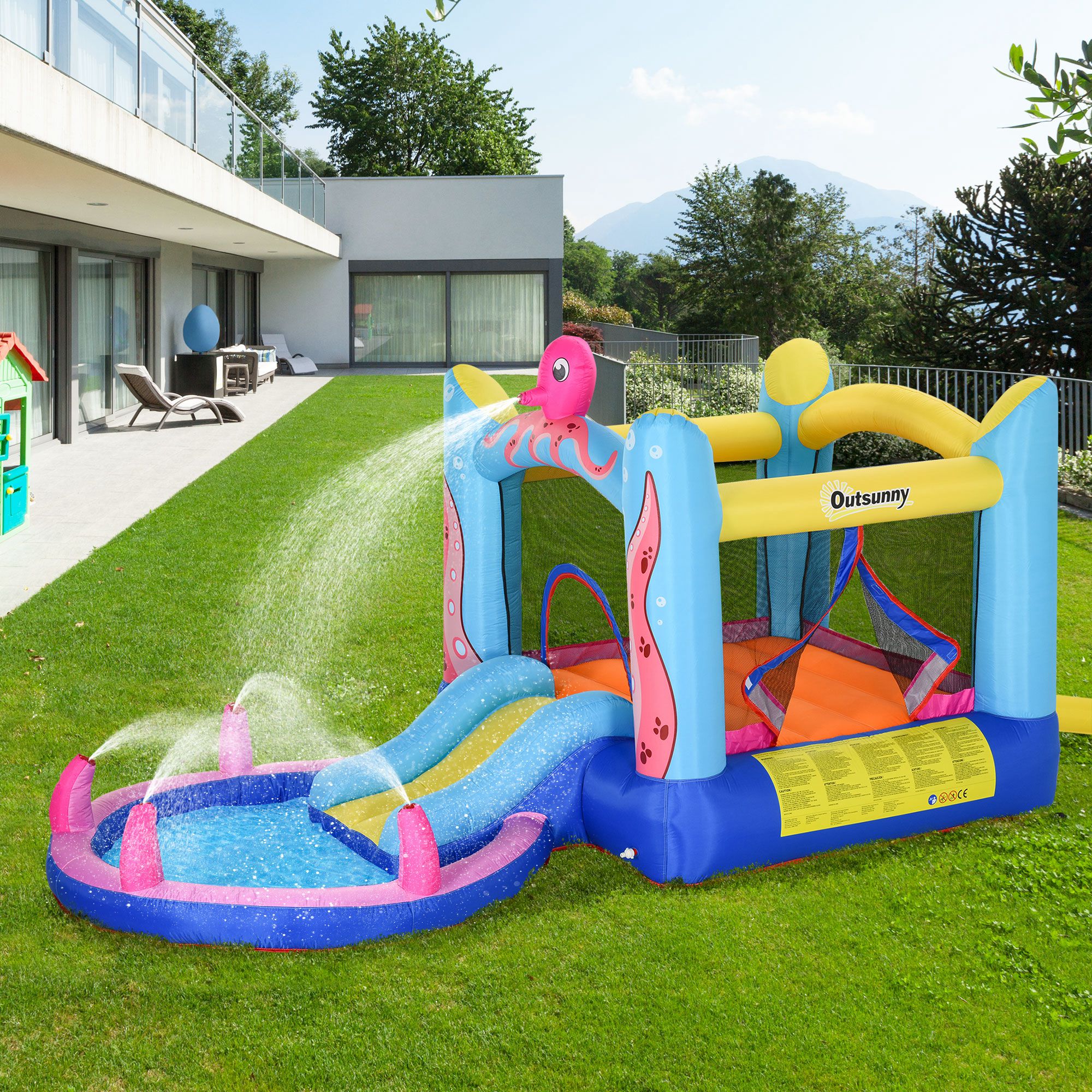 Castelo Insuflável Infantil Outsunny Multicolorido Tecido Oxford e Poliéster 360x175x180cm - 2