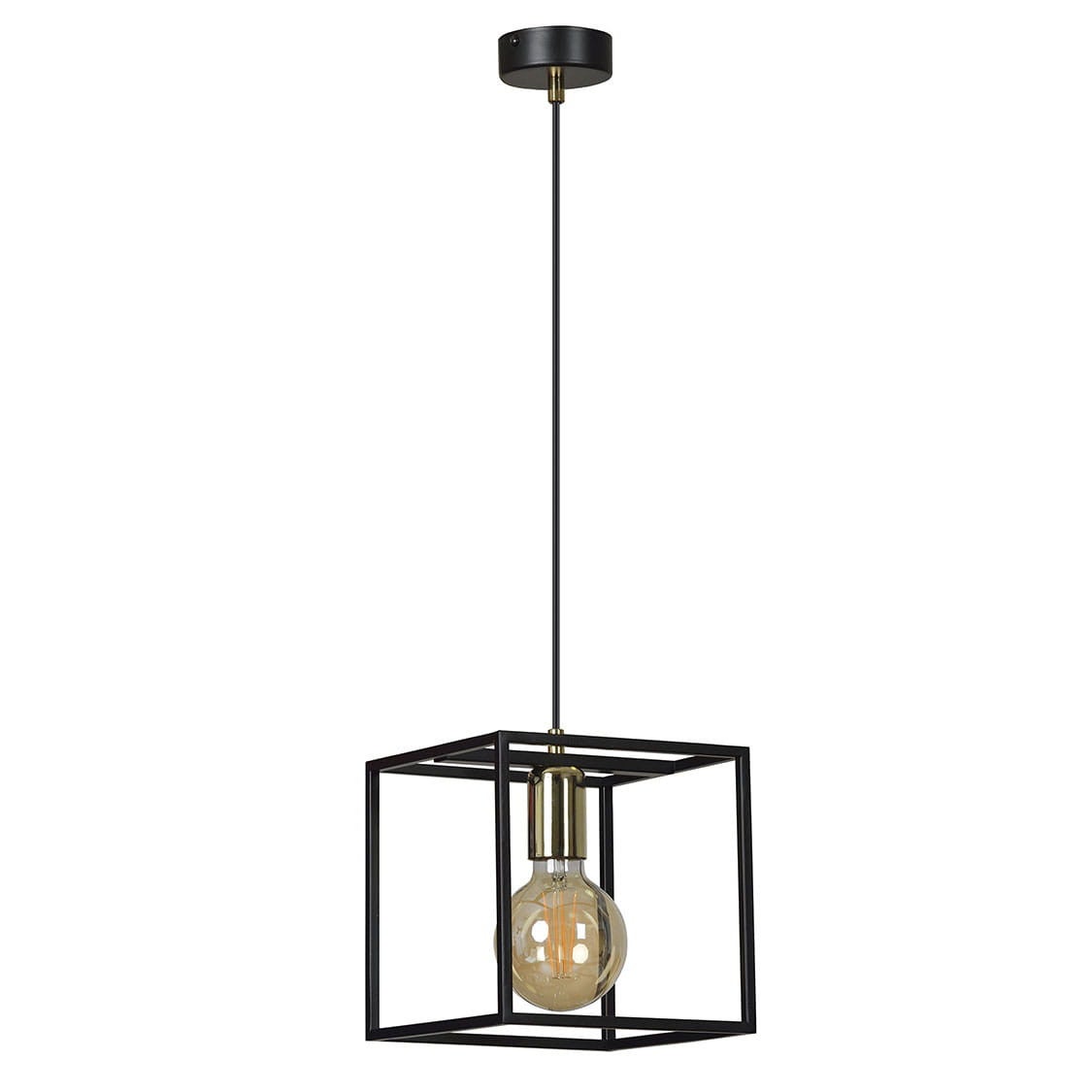 Lampa sufitowa Karmen czarna-mosiądz 1xE27x15W wym: 100 x 15 x 15 cm metal Emibig