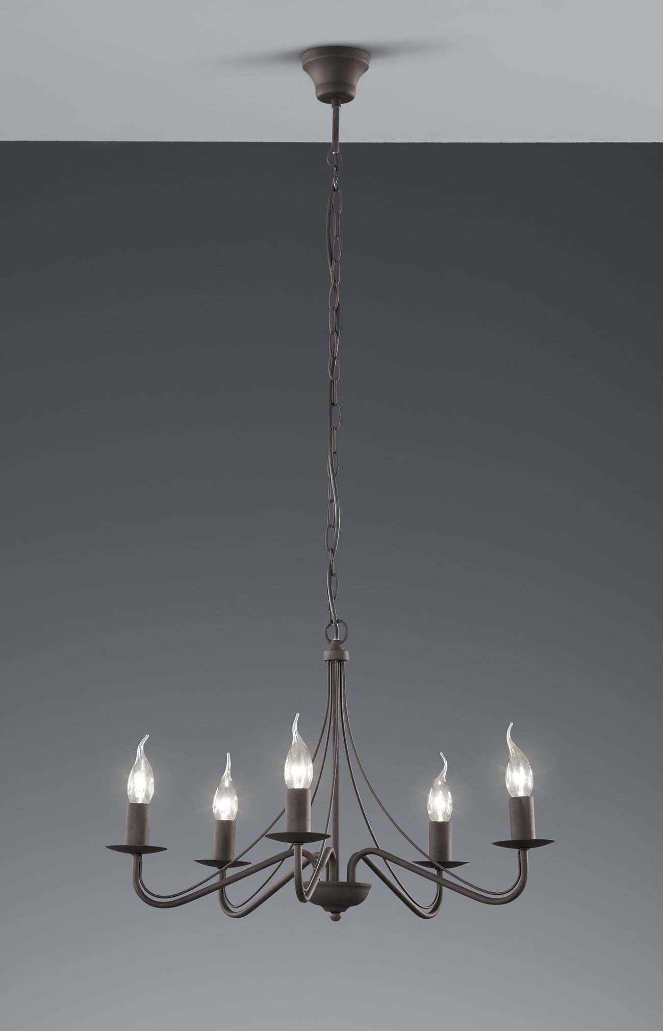 Lampa wisząca Country miedziana patynowana 5xE14x40W wym: 172 x 55 x 57 cm metal RL