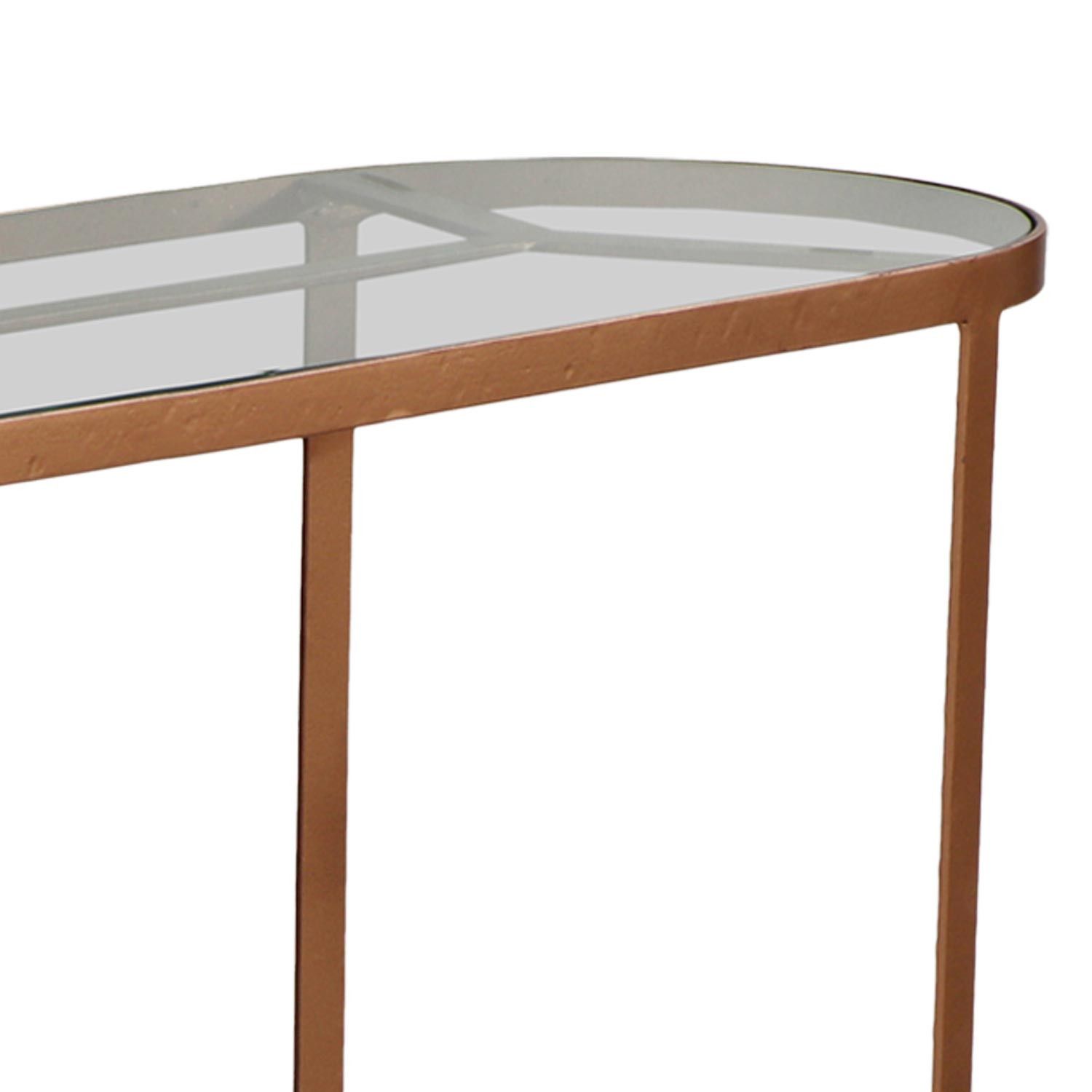 Console Totem Verre et Métal Cuivré - 4