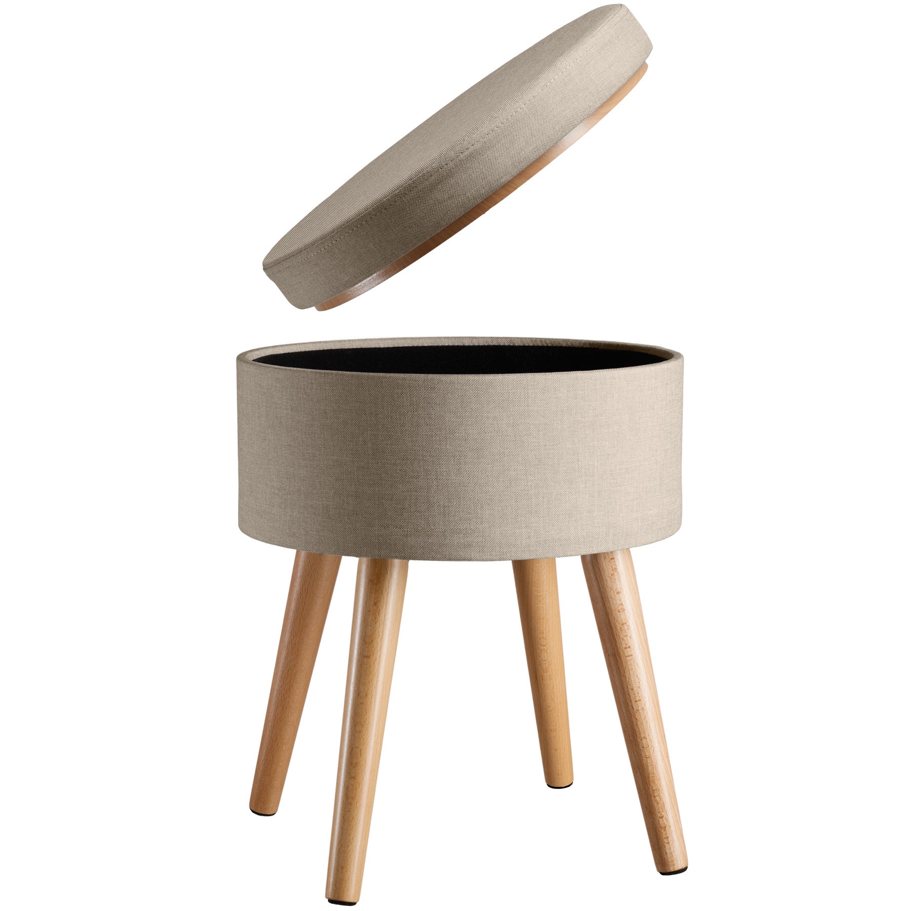Tabouret en bois avec espace de rangement TECTAKE - 5