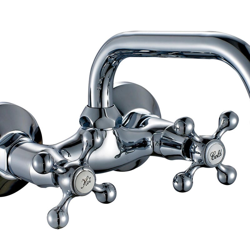 Bateria kuchenna dwuuchwytowa ścienna pozioma AQUAGRIF Athos 9-13 stal błyszcząca