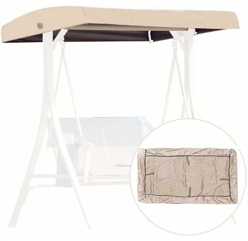 Pokrowiec na huśtawkę ogrodową, wodoodporny, dla 2-3 osób, odpowiedni do huśtawki ogrodowej, beżowy, 191 x 120 x 18 cm