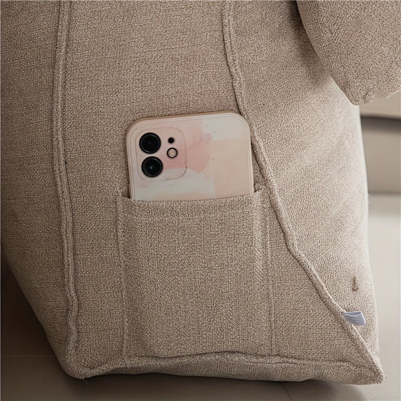 Coussin de dossier triangulaire grand format, coussin de chevet pour canapé-lit, coussin de soutien de la taille, fournitures de chambre, beige - 4