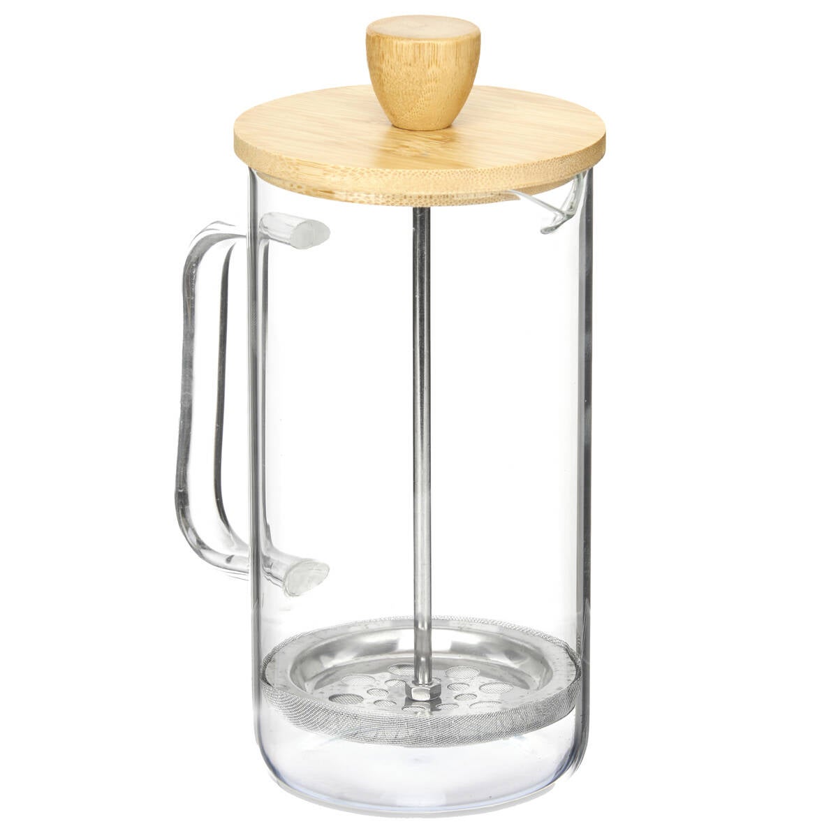 Belle Vous Théière En Verres Texturé Avec Couvercle En Bamboe - Pichet