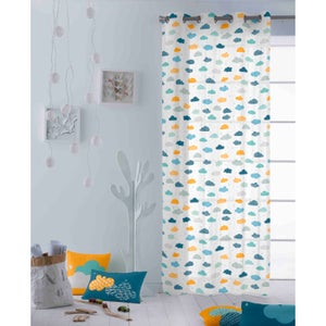 Lactraum Tende per soggiorno trasparente, con occhielli, in legno di cedro ricamato, 100 x 245 cm, colore: bianco trasparente