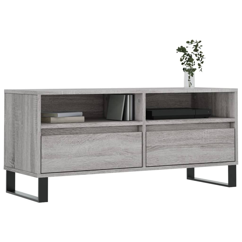 Maison Exclusive - Meuble TV sonoma gris 100x34,5x44,5 cm bois d'ingénierie - 3