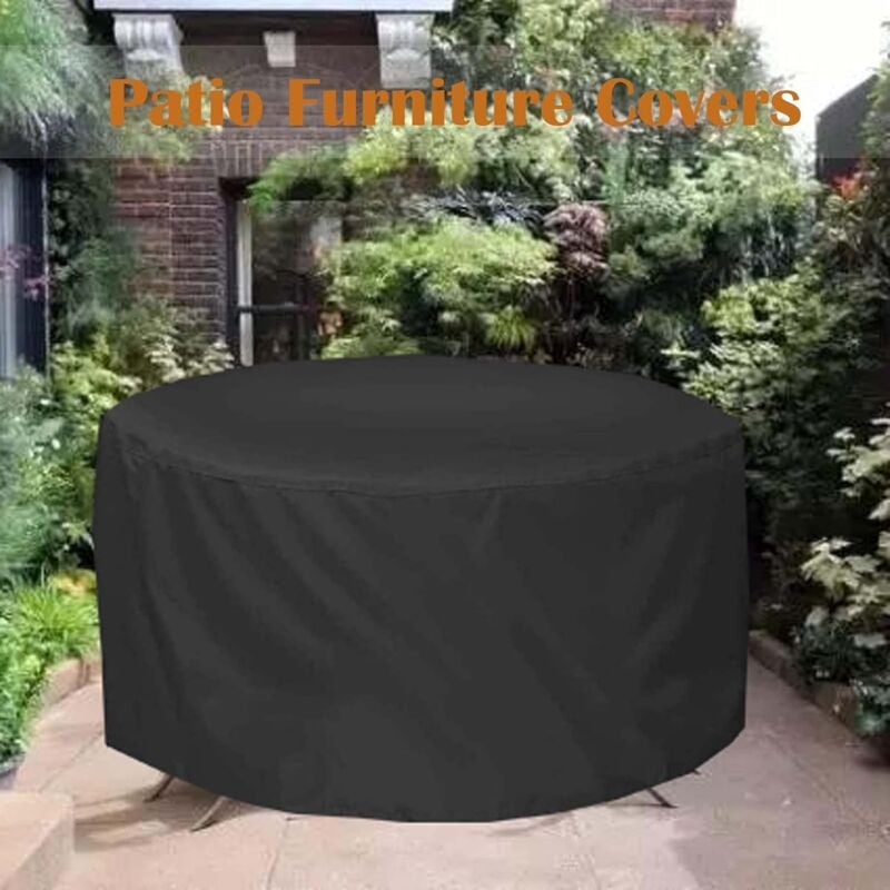 Copertura Per Mobili Da Giardino Rettangolare 420D Oxford Impermeabile - Antivento, Anti-UV E Antipolvere Per Tavolo E Sedie, Con Cinghie Di Fissaggio, 152x104x74 Cm