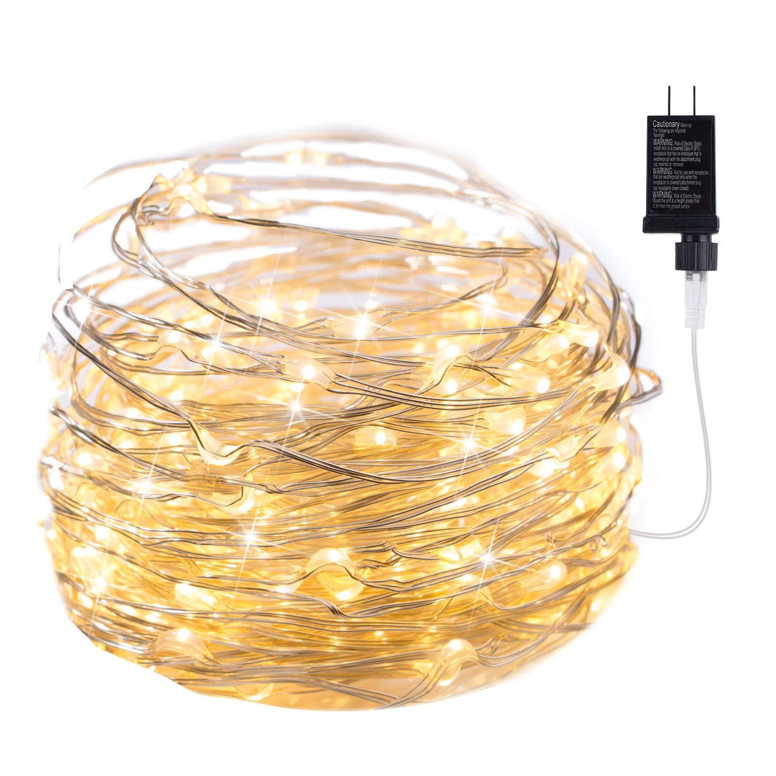 Choinkowe na wtyczkę LED wodoodporne typu firefly adapter zestawie gwiaździste sznurkowe wesele użytku wewnątrz zewnątrz Boże Narodzenie patio ogrodu