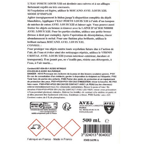 Eau Forte Nettoyant Désoxydant Puissant - Pour Cuivre, Laiton, Bronze, étain, Neuf