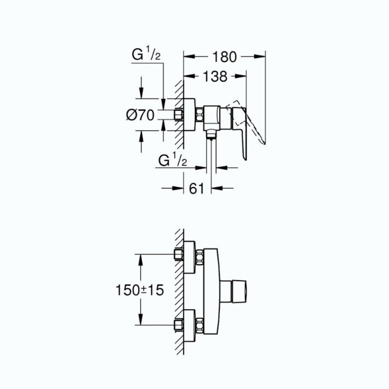 Miscelatore meccanico per doccia GROHE Quickfix Start 2021 con limitatore di flusso - 4