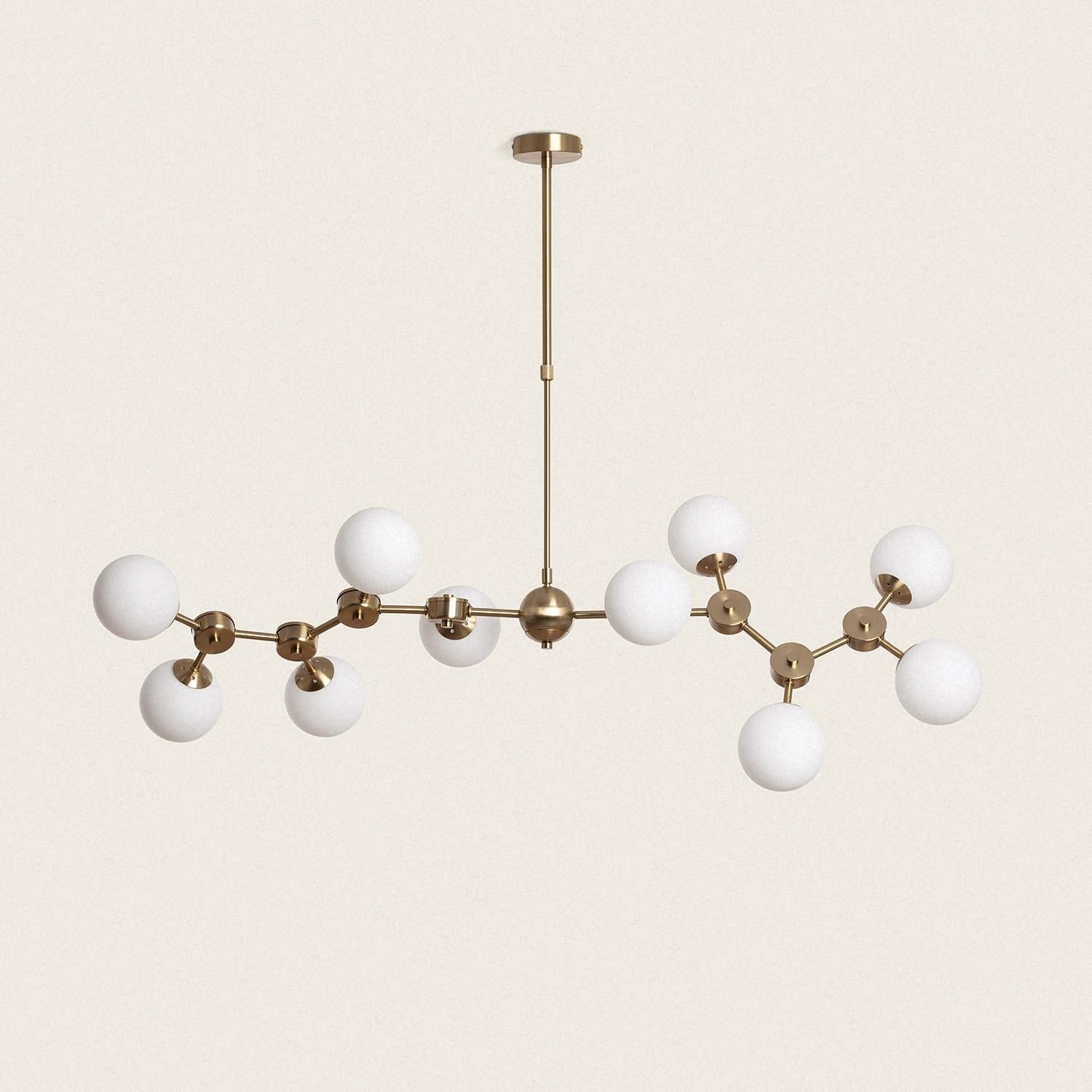 Lámpara de techo metal y cristal moonlight brass large 10 focos, dorado, cristal,hierro, g9, ip20, 520 mm x ø150 mm fer,verre