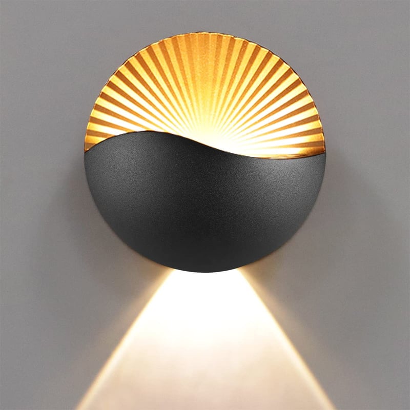 Nowoczesna lampa ścienna 12 W, wodoodporna lampa LED IP65, aluminiowa lampa wewnętrzna LED do sypialni, salonu, korytarza, ciepłe światło