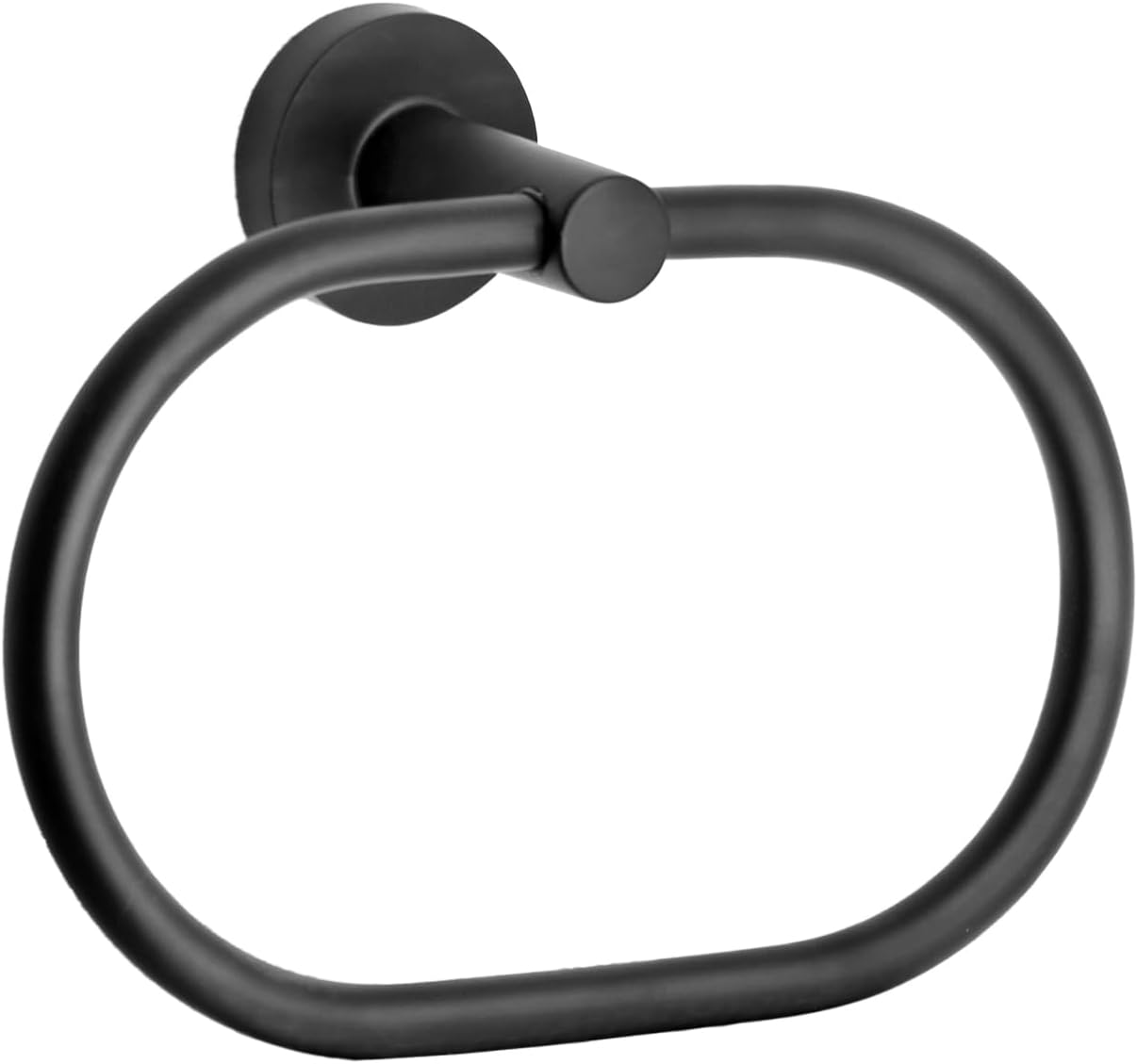 Czarny owalny wieszak na ręczniki ze stali nierdzewnej - okrągły wieszak ścienny do łazienki