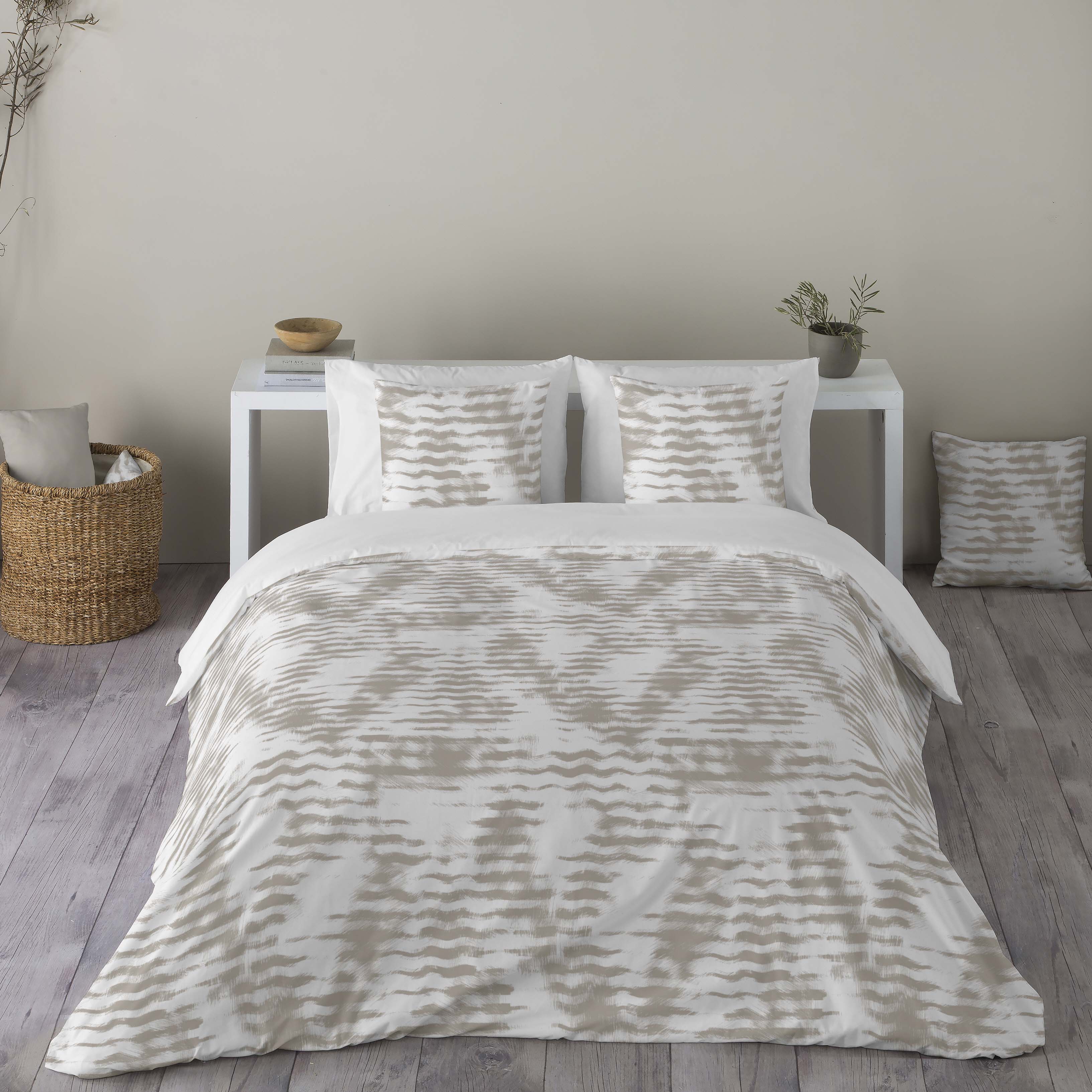 Sandal - funda nórdica estampada cama 180 - algodón extrasuave - incluye 1 o 2 fundas de almohada - waves stone