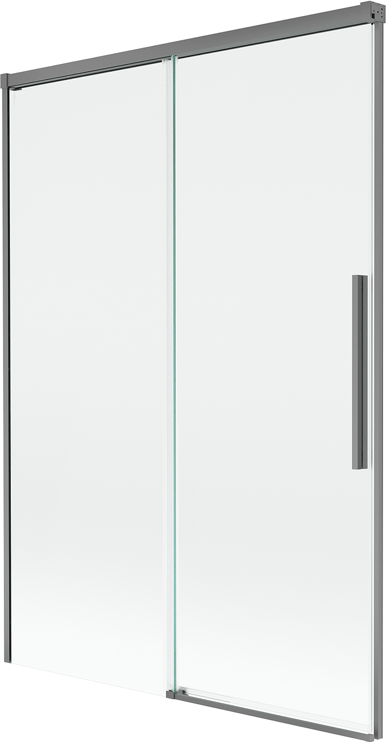 Mexen Rox parawan nawannowy 2-skrzydłowy rozsuwany 120 x 150 cm, transparent, gun metal - 8C9-120-001-95-00
