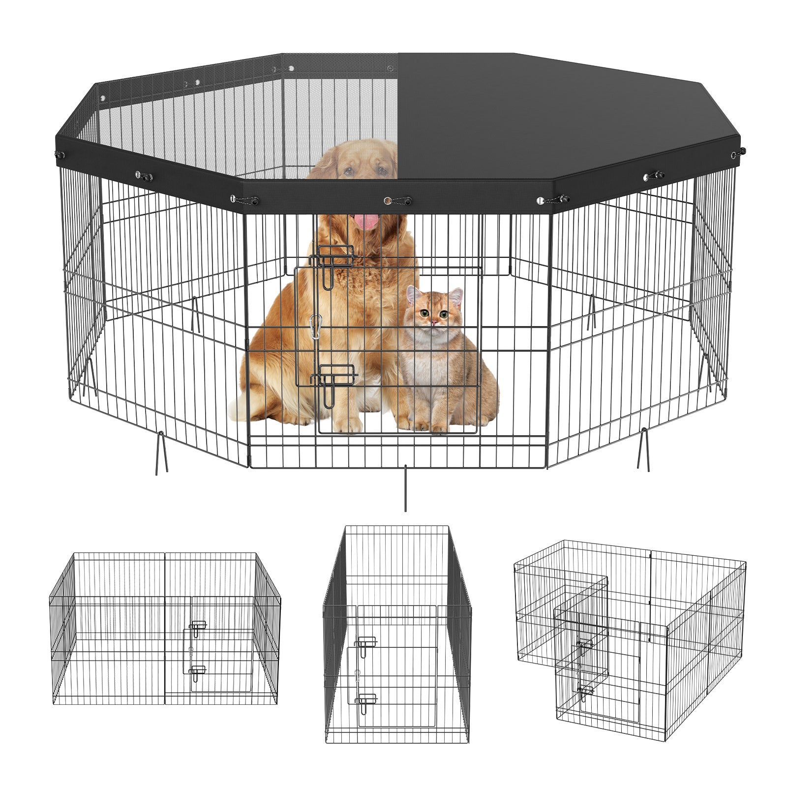 Enclos Extérieur Pliable Pour Chat - Parc Avec Tunnel, Maille Respirante, Pour Intérieur Et Jardin