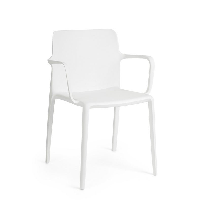 Zestaw 4 krzeseł do jadalni ze stali i białego polipropylenu