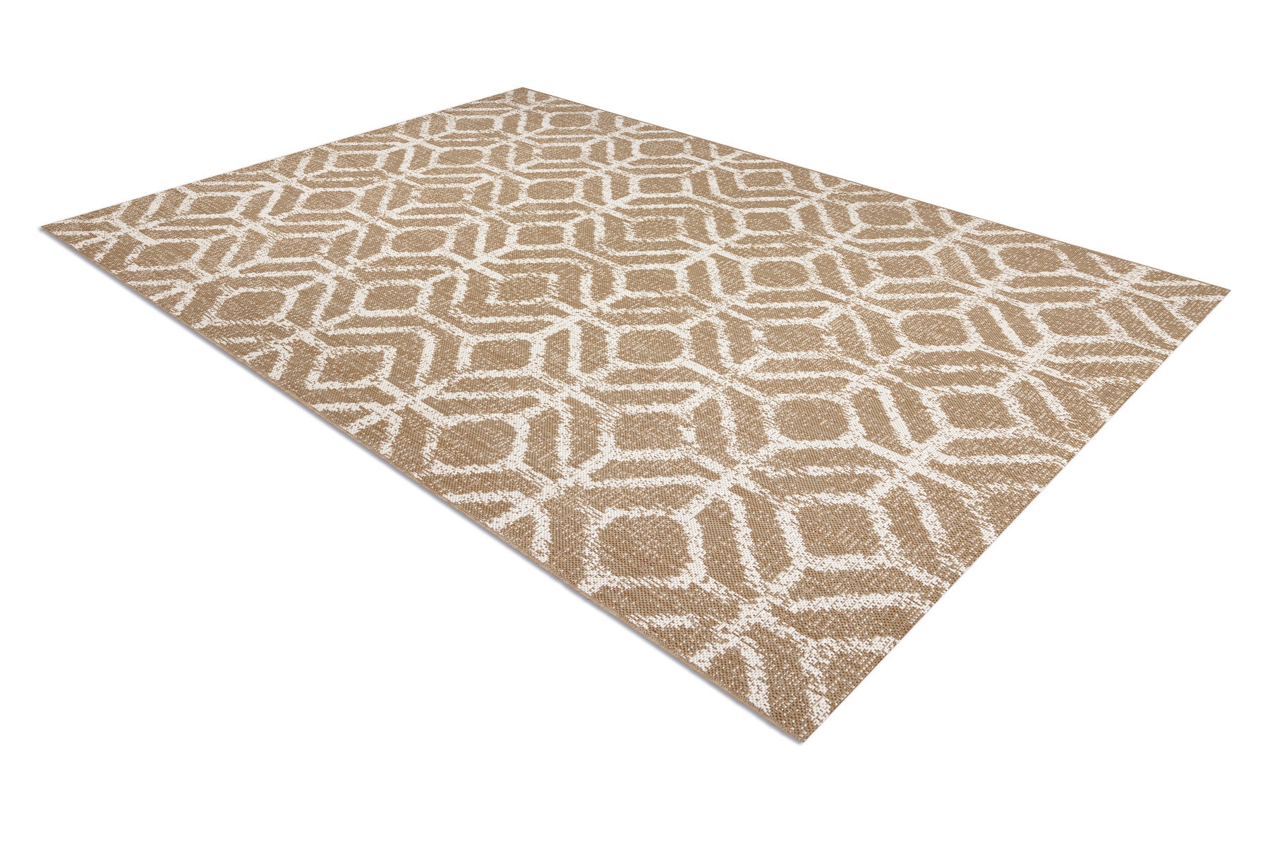 Dywan sizal FLAT 48957265 Geometryczny ROMBY naturalny beż sznurkowy 120x170 cm - 3