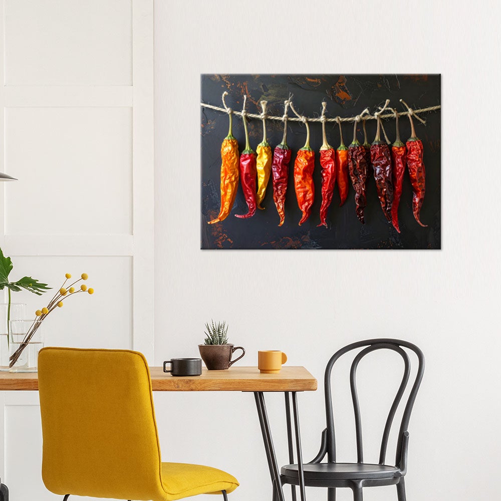 Obraz do kuchni restauracji baru jadalni, Suszone czerwone papryczki chilli 100x70 - 2
