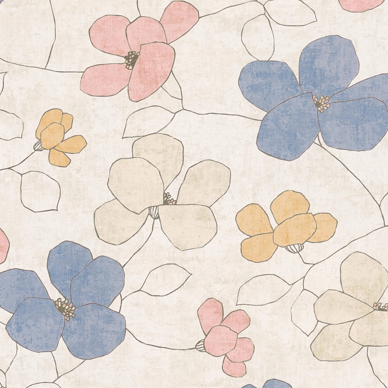 791472 Profhome 791472-GU Papier peint floral légèrement texturé mat 5,33 m2 ...