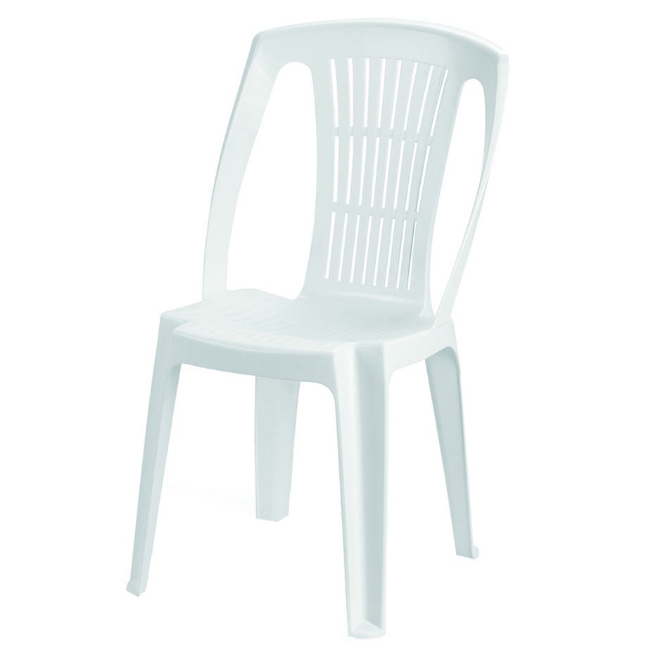 Chaise de jardin sans coussin Stella en Résine Blanc - 3