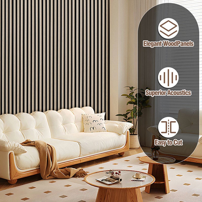 Lot de 4x Semi-circulaire panneaux tasseaux décor chêne blanc, noyer noir fond feutrine noir 120*60*2,1 cm - 3