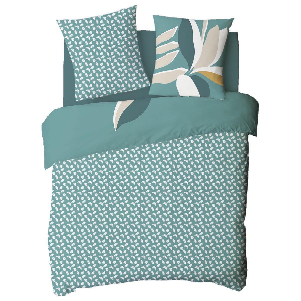 Parure de lit 2 personnes tropical réversible feuilles 260x240cm - 5