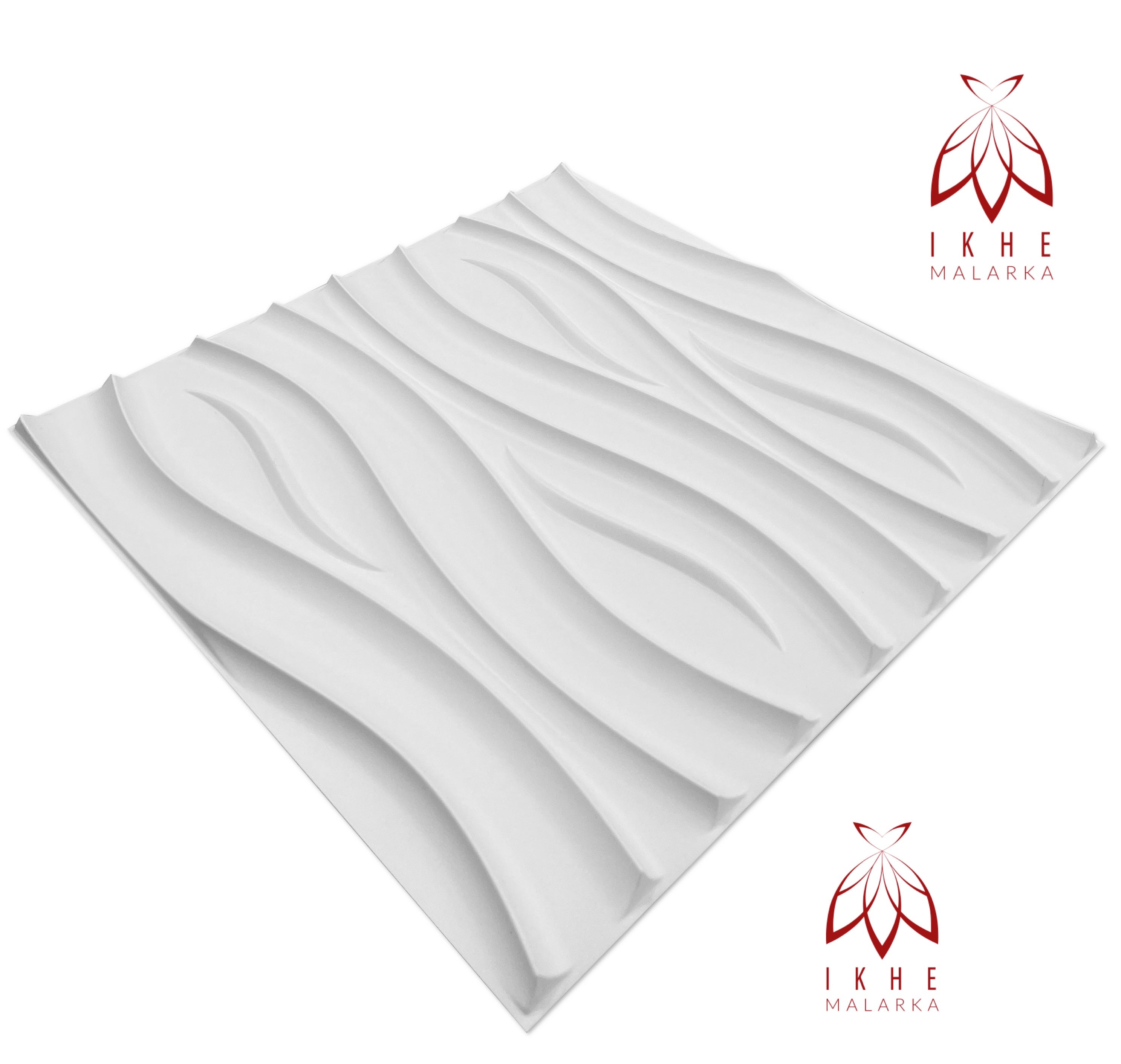 12PCS/3M² Panneaux 3D Panneaux en plastique PVC Panneaux muraux Salle de jeu Mur Plafond 3D Look Strom White - 2