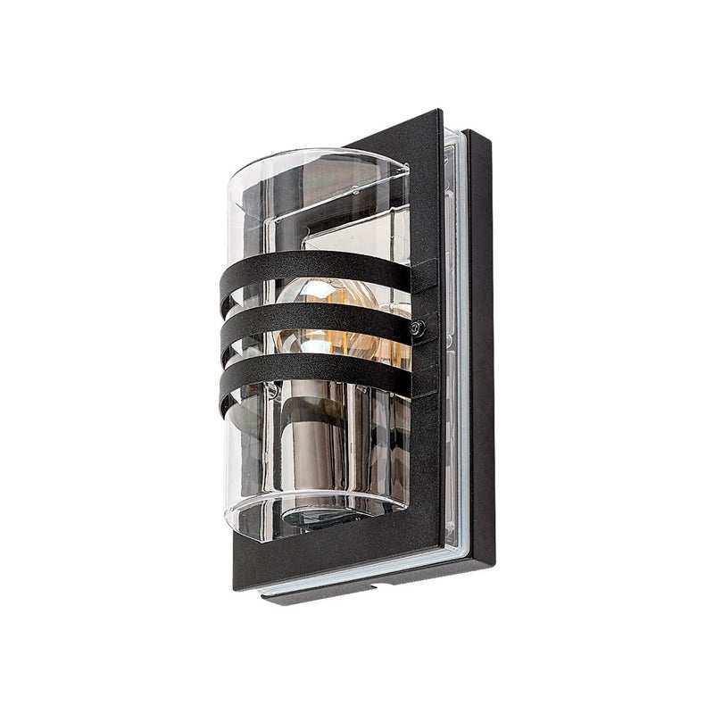 Kinkiet zewnętrzny Orlova czarno-przezroczysty 1xE27x40W wym:24x15x12cm IP44 Rabalux