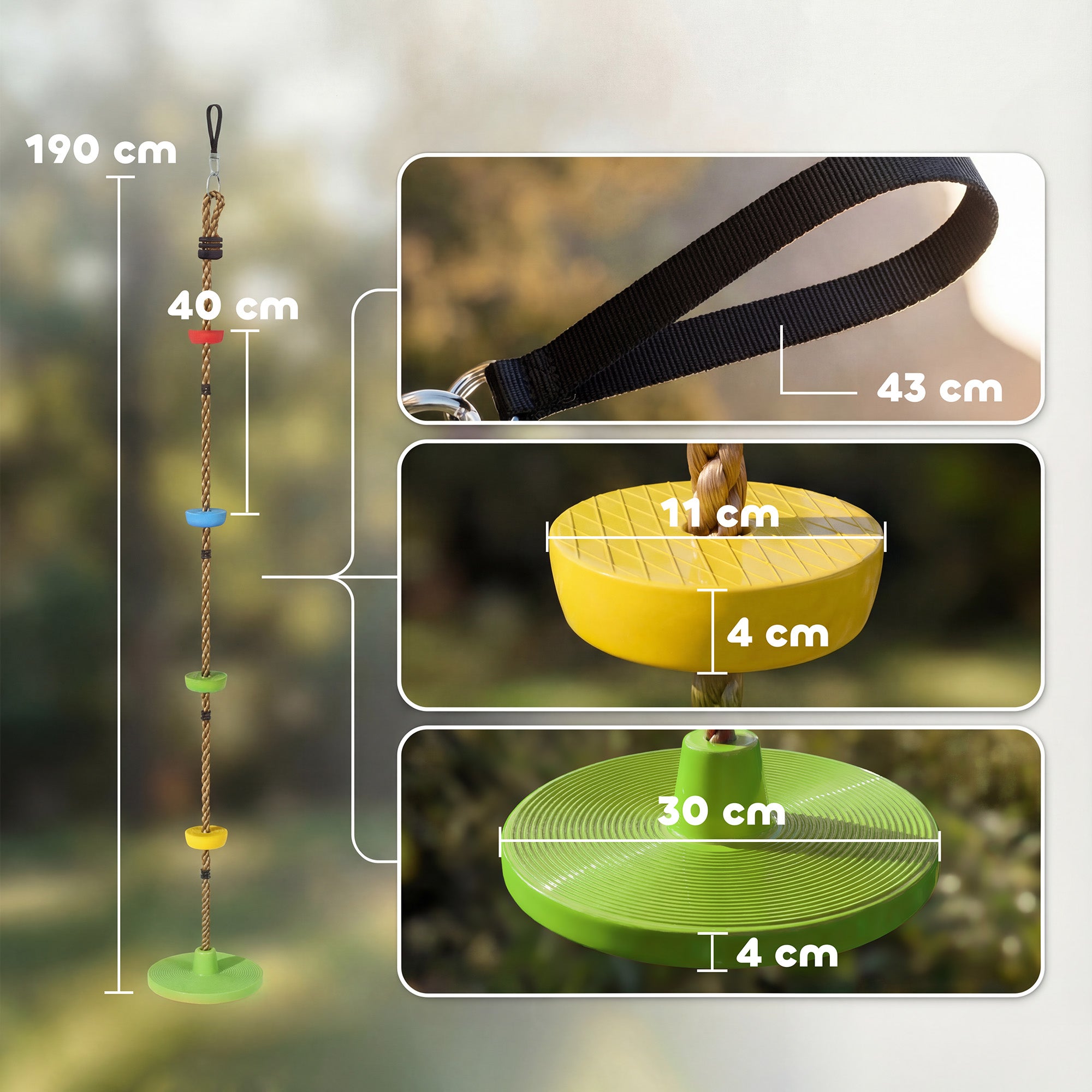Balançoire en corde d'escalade pour enfants HDPE AIYAPLAY - 3