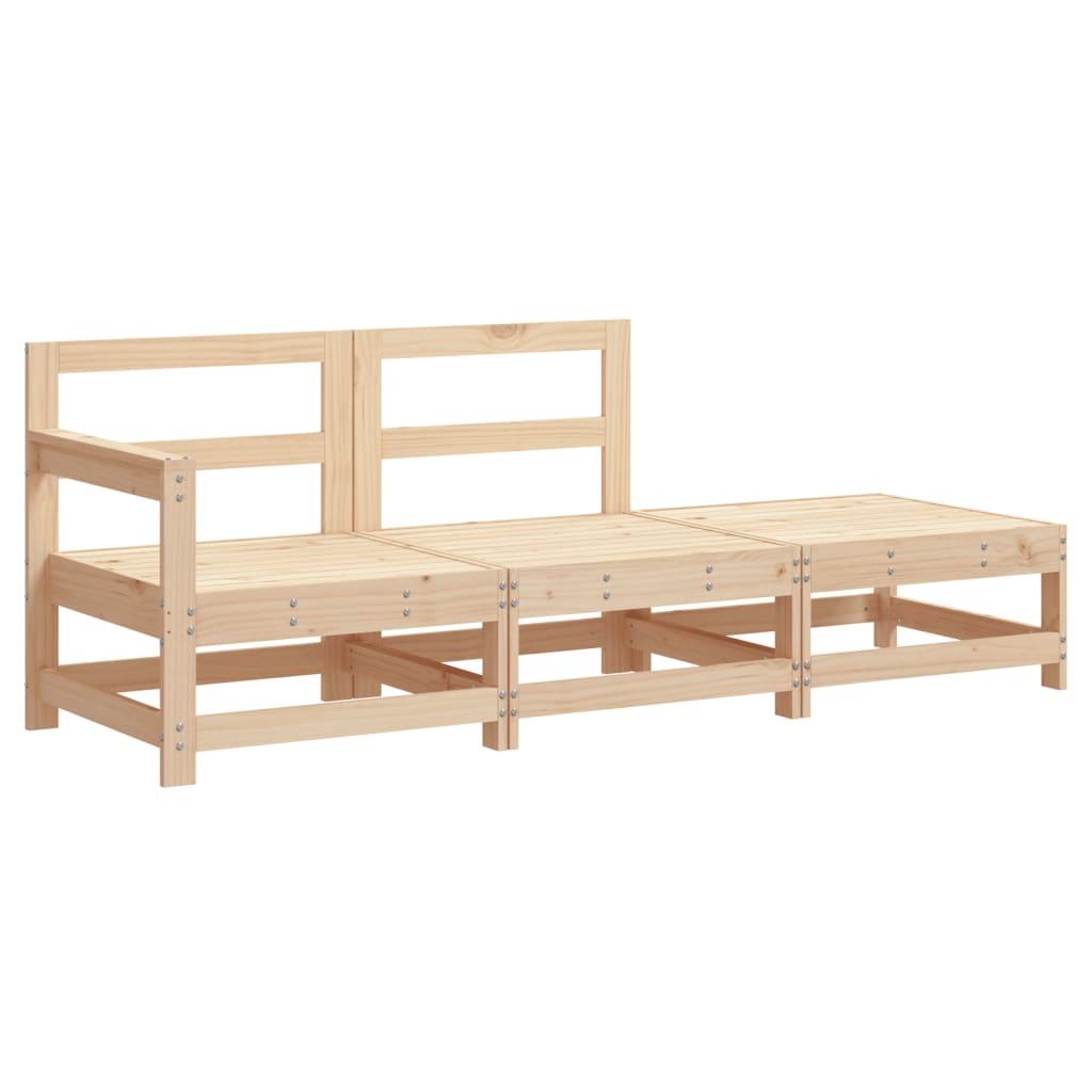 Maison Exclusive - Salon de jardin 3 pcs avec coussins bois massif - 4