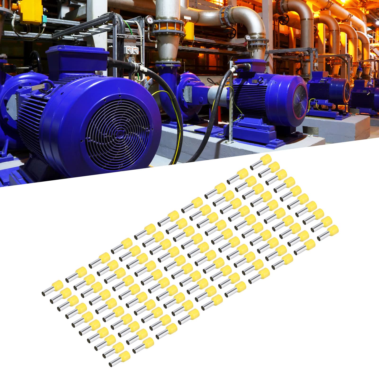 100 pezzi di terminali in PVC isolati con tubo tondo in rame per crimpare per filo 8AWG E10-18 - 2