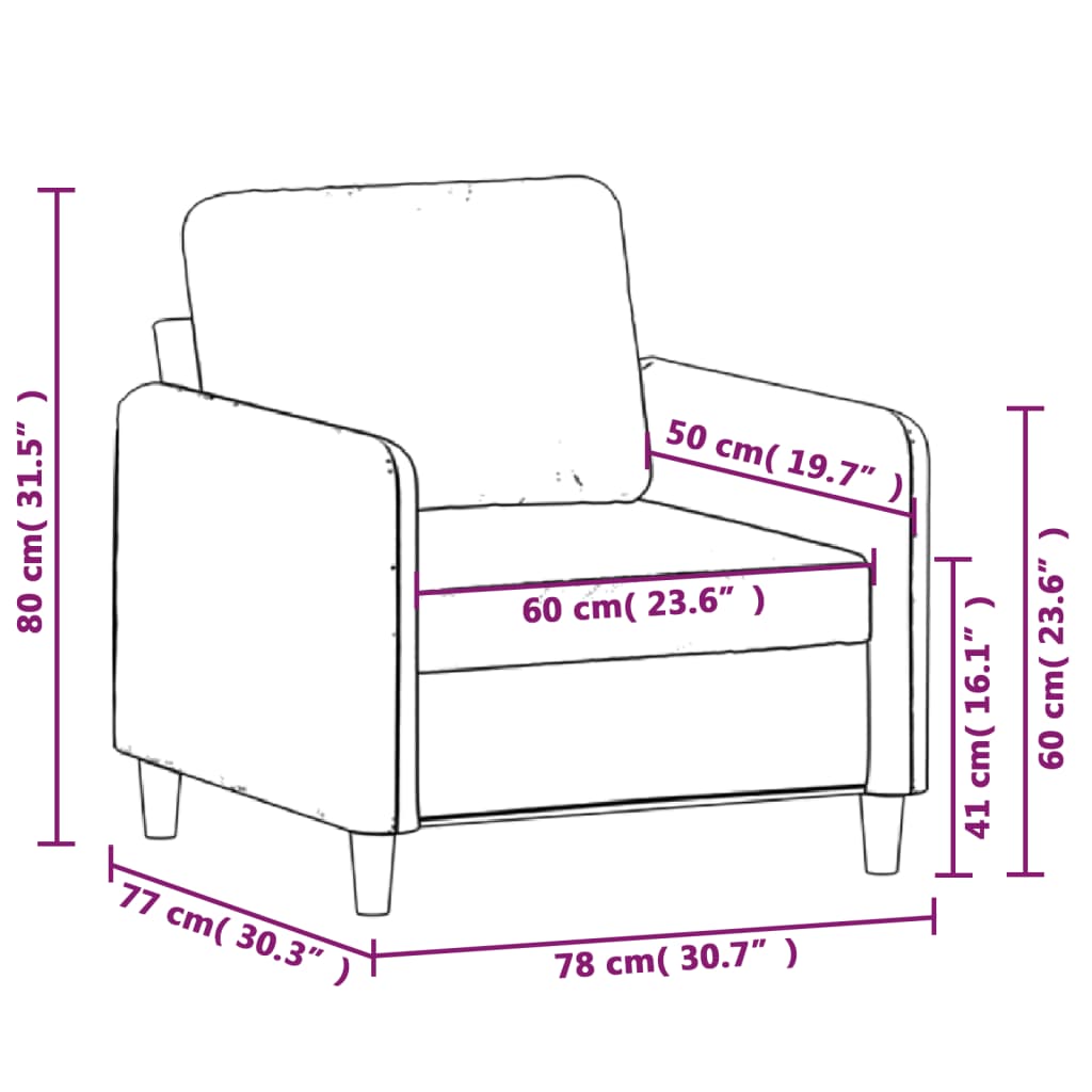 Fauteuil Rose 60 cm Velours - 8