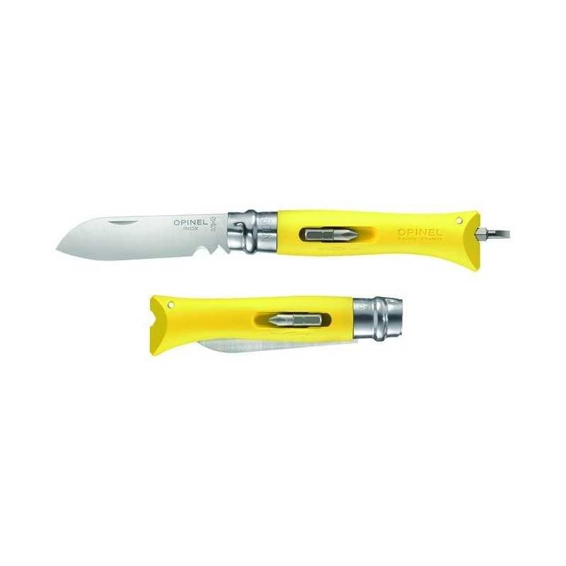 Nóż wielofunkcyjny Opinel n°9 składany żółty wytrzymały i ergonomiczny