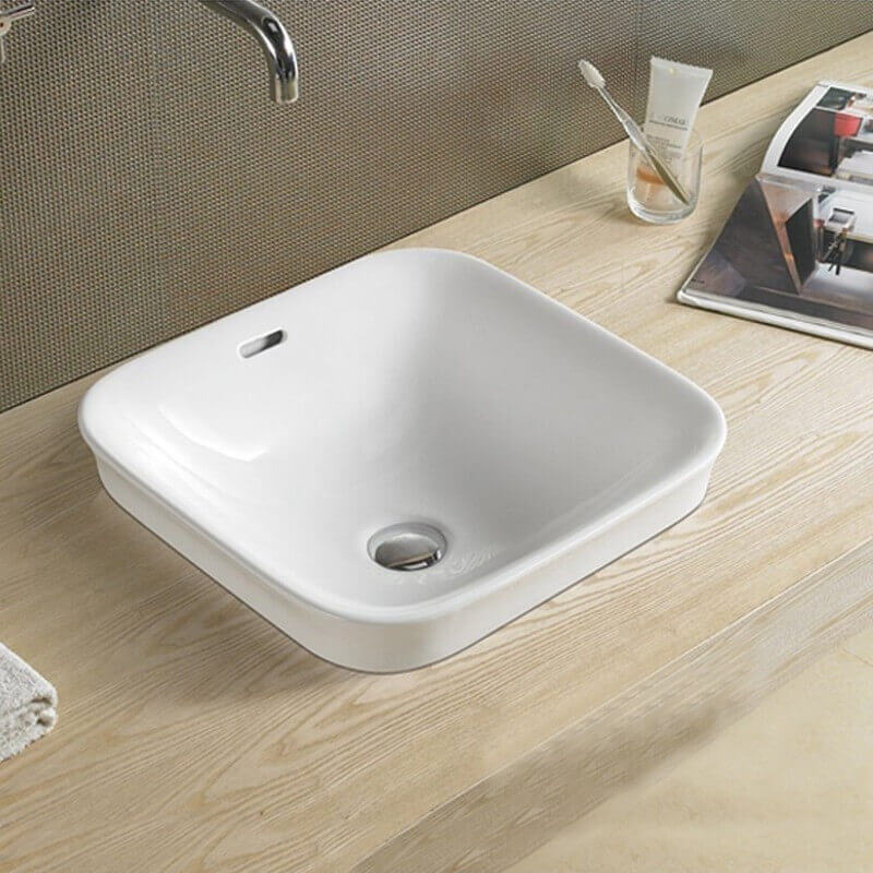 Lavabo wing negro + desagüe clic-clac cuadrado