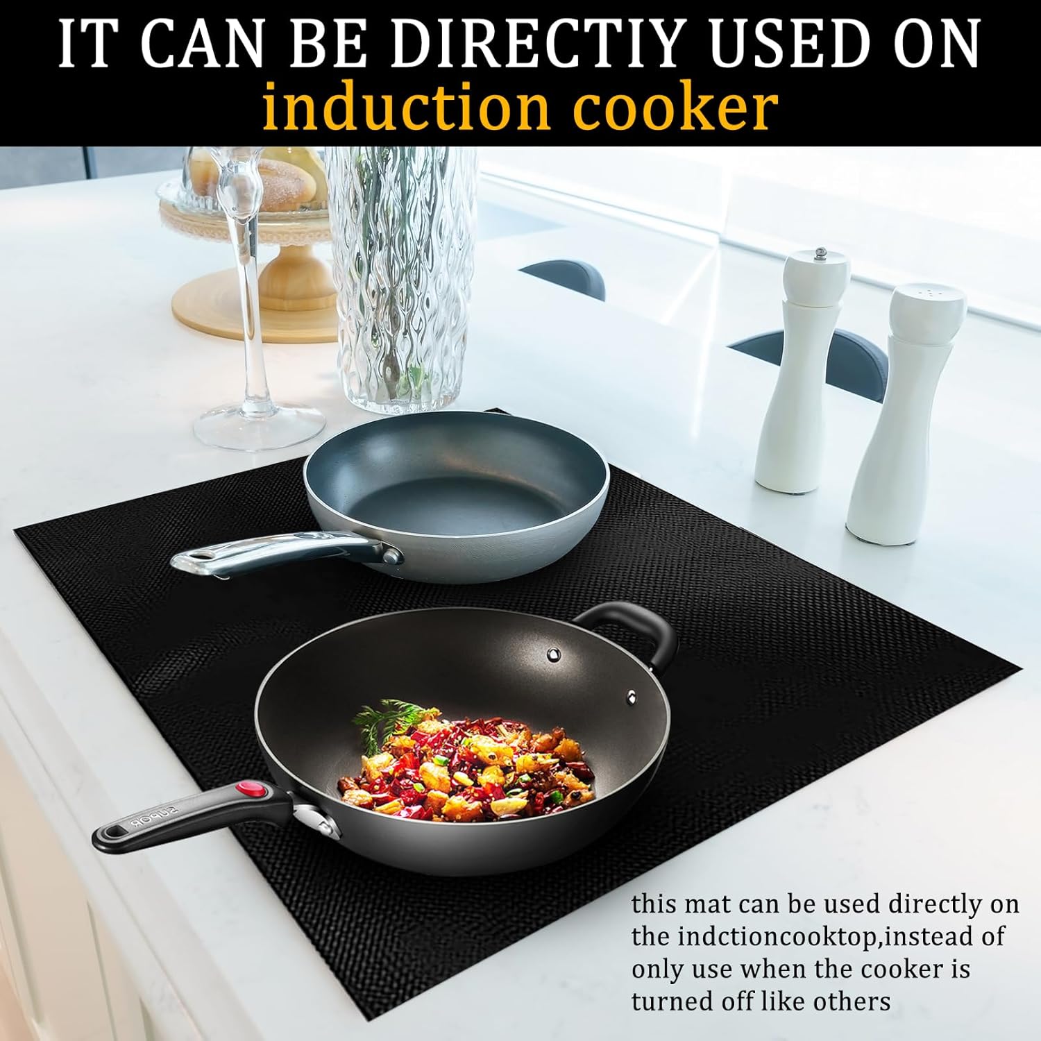 52x61cm Tapis de Protection Plaque Cuisson Induction en Silicone Plaque de Cuisson Magnétique Cooktop Anti Rayures Non Slip - 6