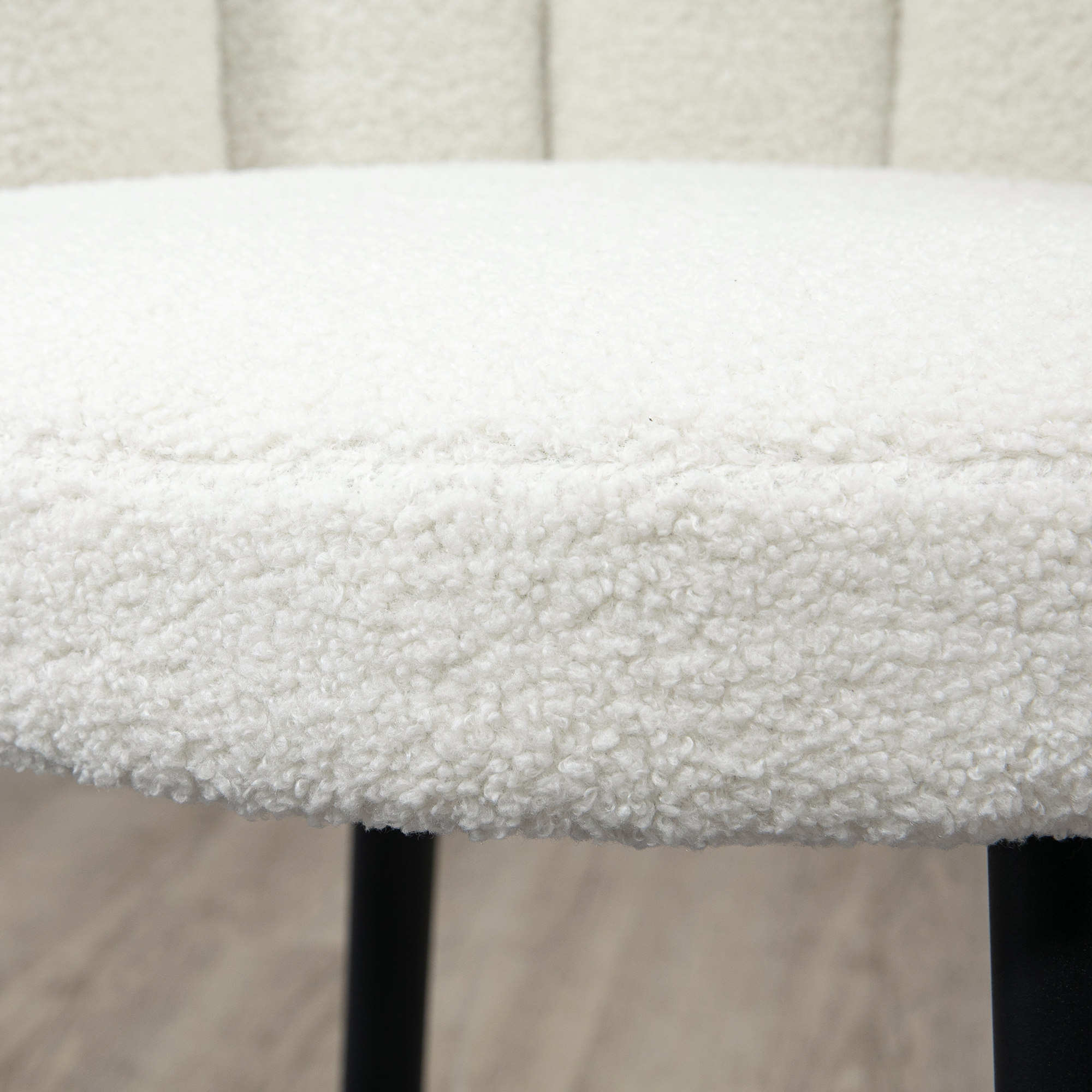 Lot de 2 tabourets de bar tissu crème structure acier HOMCOM - 7