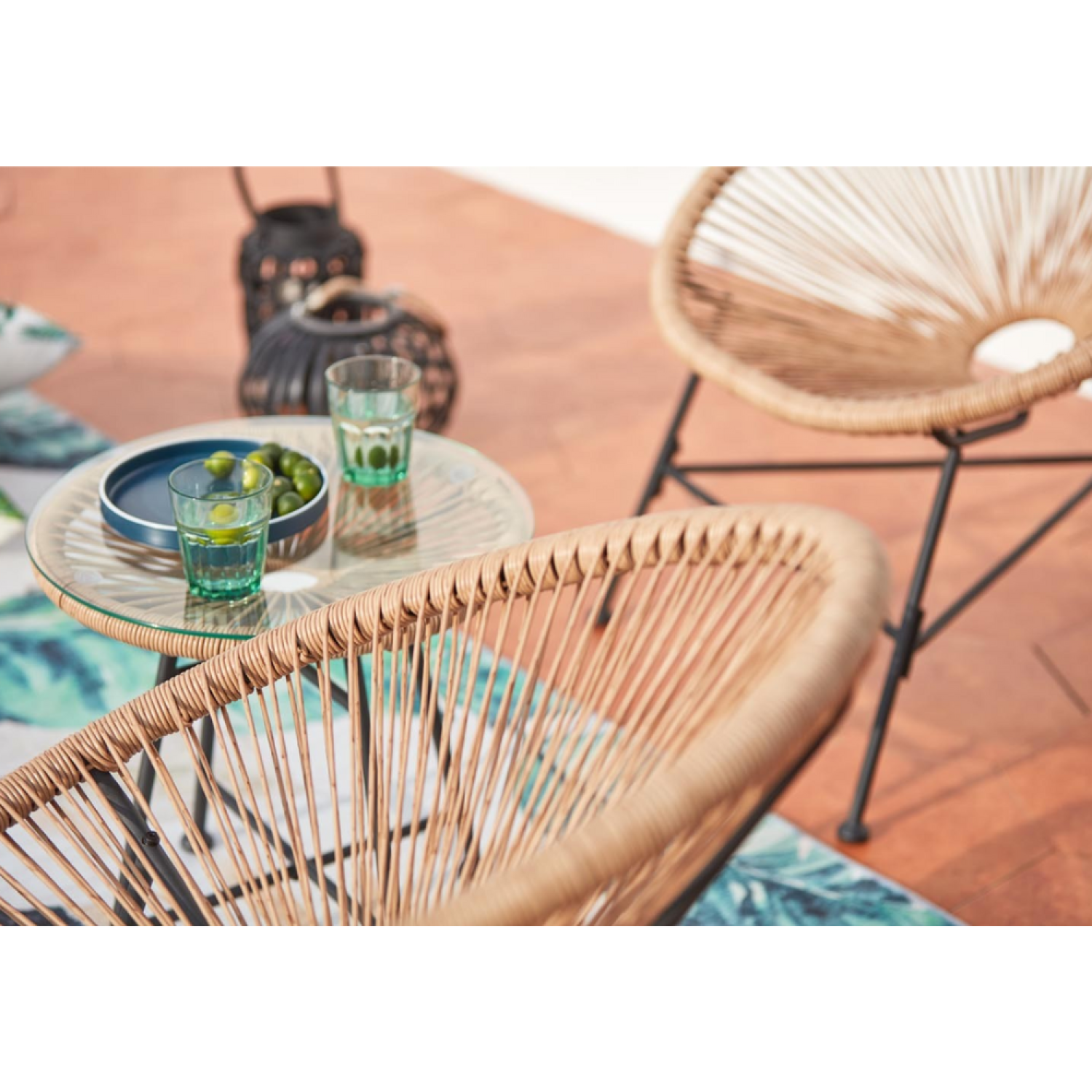 Salon bas de jardin en Acier Beige 2 personnes - 7