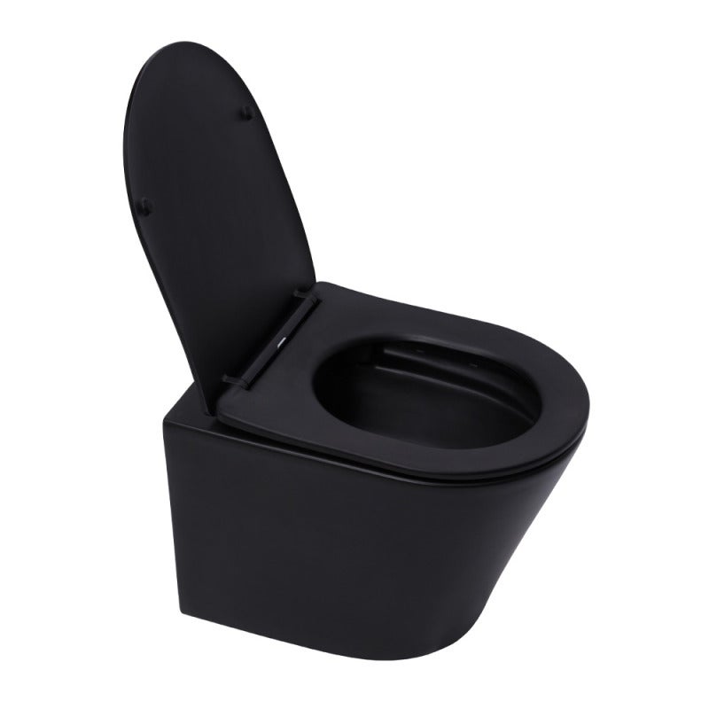Pack WC bâti-autoportant + WC sans bride SAT Infinitio + Abattant SoftClose + Plaque noir mat (SMART-BlackInfinitio-M678) - 2