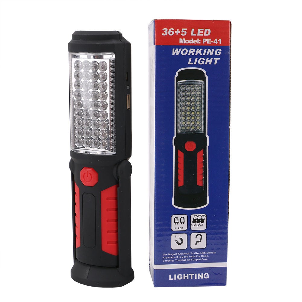 Lampe de Poche LED, 36+5 Lampes de Travail Magnétiques Portables, Lampe de Inspection Camping, Crochetà 360 Degrés, Base Magnétique à 270 Degrés pour