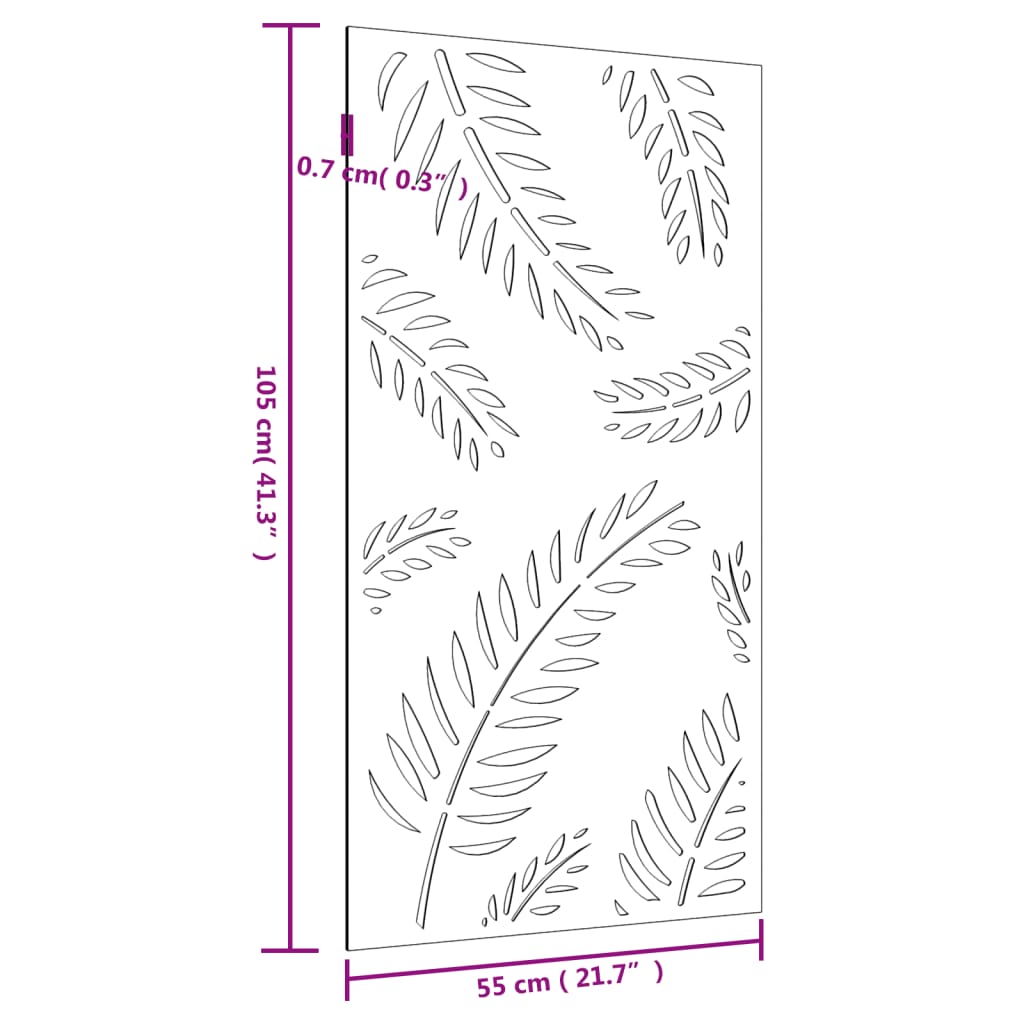 Maison Exclusive - Décoration murale jardin 105x55 cm acier corten design feuille - 8