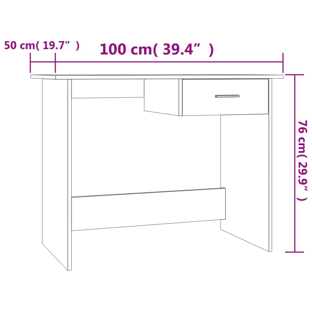 Maison Exclusive - Bureau Gris béton 100x50x76 cm Bois d’ingénierie - 7