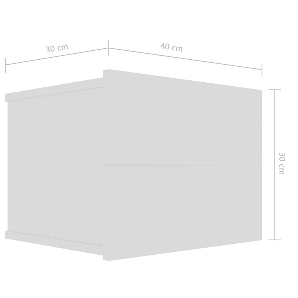 Pack de 2 mesitas de noche Belvi 2 cajones diseño flotante blanco 40x30x30 cm - 7