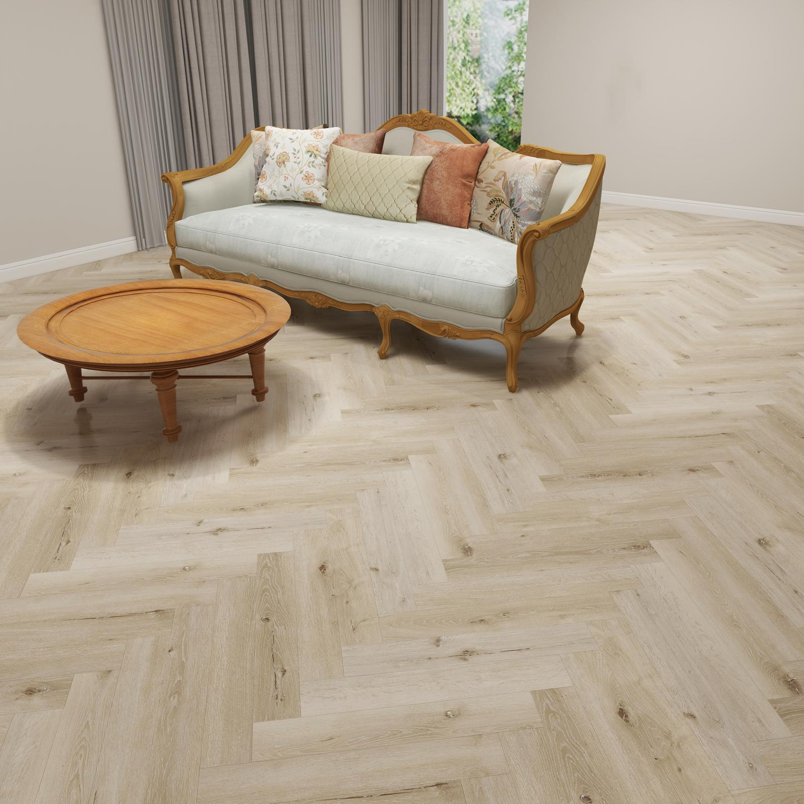 Sol - Lames PVC clipsable chevron - sous-couche intégrée - garantie 30 ans - Imitation chêne clair - Dimensions L 60cm X l 12,5cm -&nbsp;Epaisseur&nbsp;5,5mm - 2