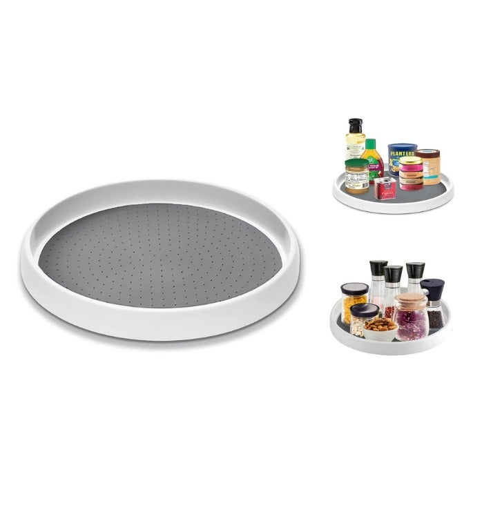 Obrotowa taca 360° na przyprawy kuchenne, idealna do szafek w lodówce, 30 cm.