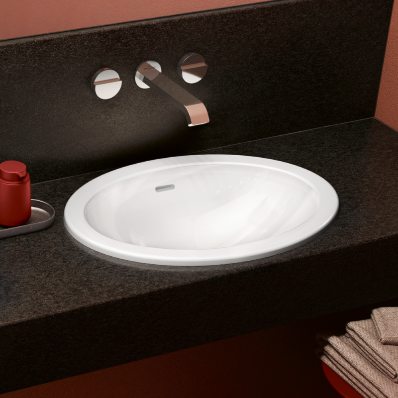 Vasque ronde 39 x 39 à encastrer VILLEROY ET BOCH Loop & Friends TitanCeram sans trop plein - 4