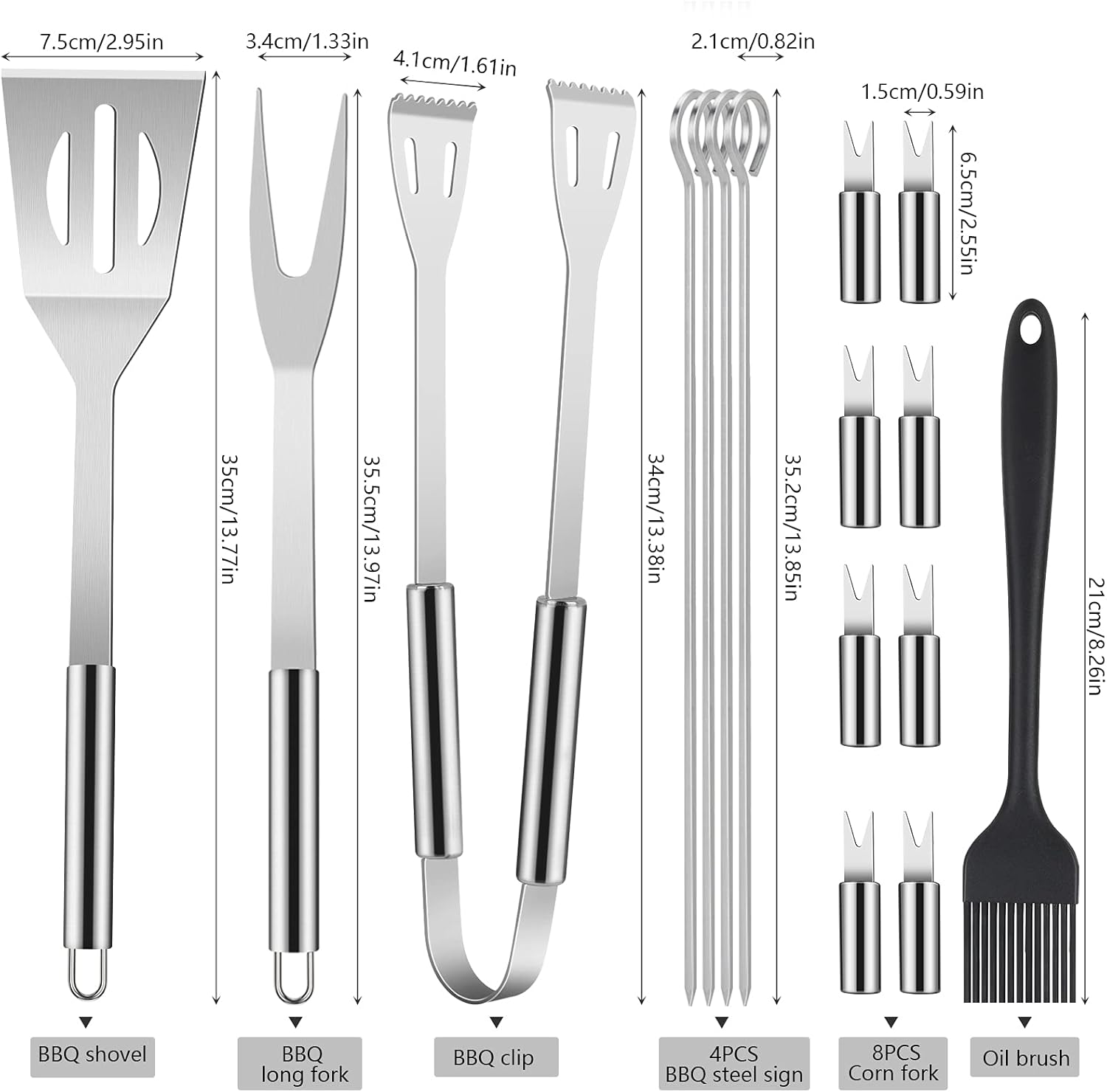 Set De Utensilios Para Barbacoa TIENDA EURASIA - Bambú Y Acero Inoxidable, Incluye Estuche, Resistente Al Calor