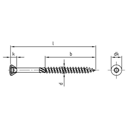 200 VIS DE TERRASSE INOX A2 BRUNI AUTOFOREUSE TETE DECORATIVE TORX 25 de Ø 5 X 80 - 2